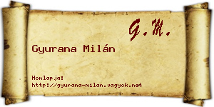 Gyurana Milán névjegykártya